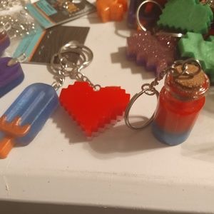 Hand poured resin keychains